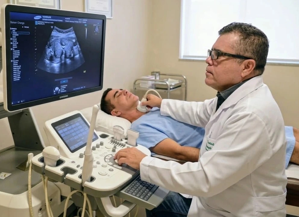 Dr. Márcio Coutinho atendendo paciente – Ultrassonografia em Barra do Garças